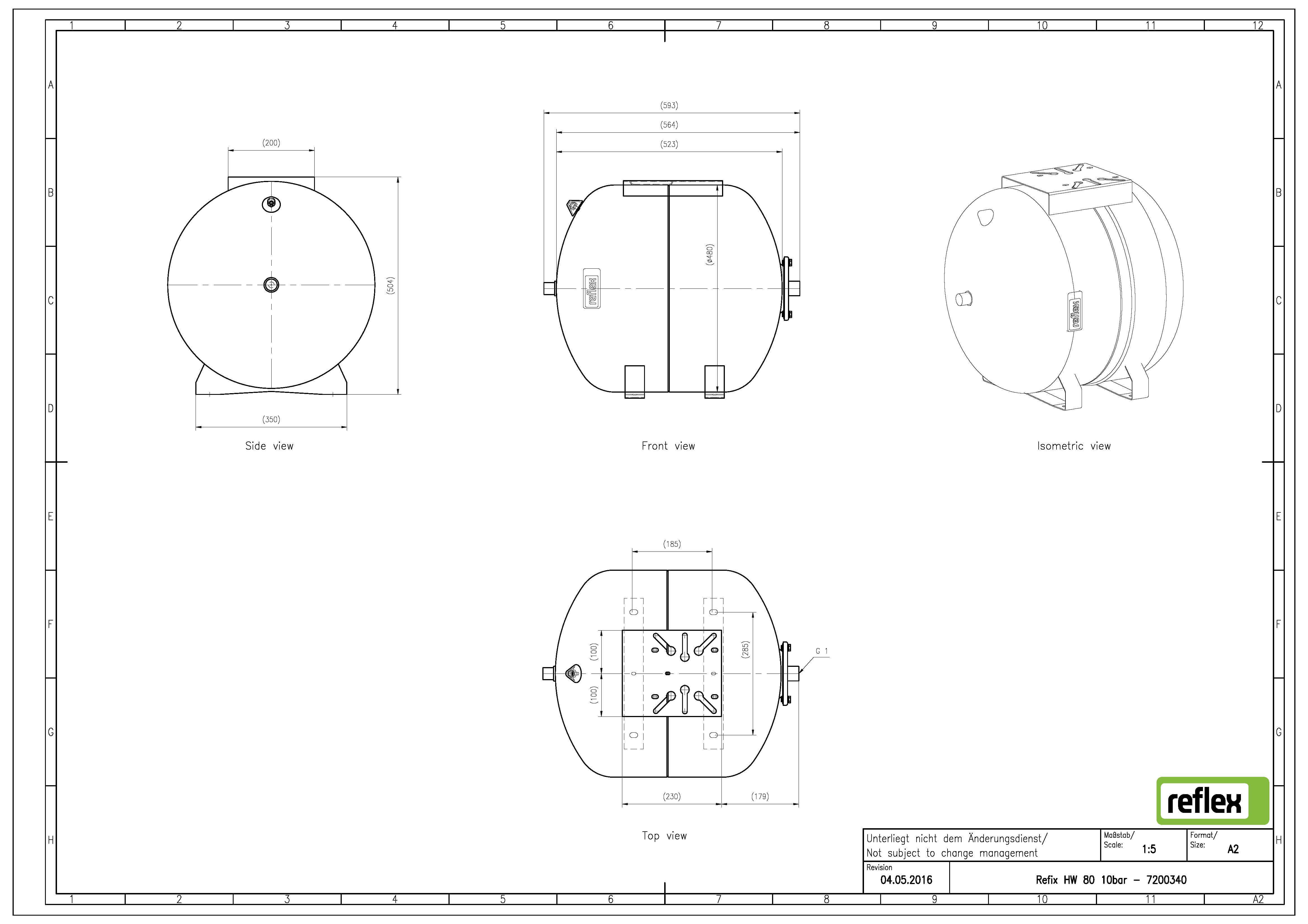806060 REFHW80 Reflex Pressure Tank HW Range 10 Bar 80 Litres Agricultural and farm pumps